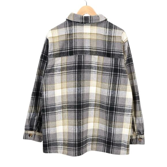 NWT Old Navy Women's Soft-Brushed Heavyweight Utility Shacket Plaid Large Tall - Picture 2 of 9